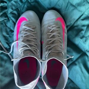 Nike Women's Blue and Pink Soccer Cleats